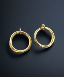 Alternative view of Gold Plated Geometric Stud Earrings | Unique Western Style Partywear Jewellery
