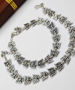 Bohemian Style Best Butterfly Anklet in Oxidized German Silver