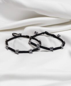 Alternative view of Bohemian Beautiful Butterfly Anklet in German Silver with Adjustable Thread Closure