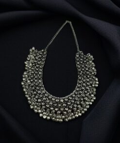 Bohemian Silver Flower Choker Necklace with Ghoonghroo ? Ethnic & Beautiful Jewelry