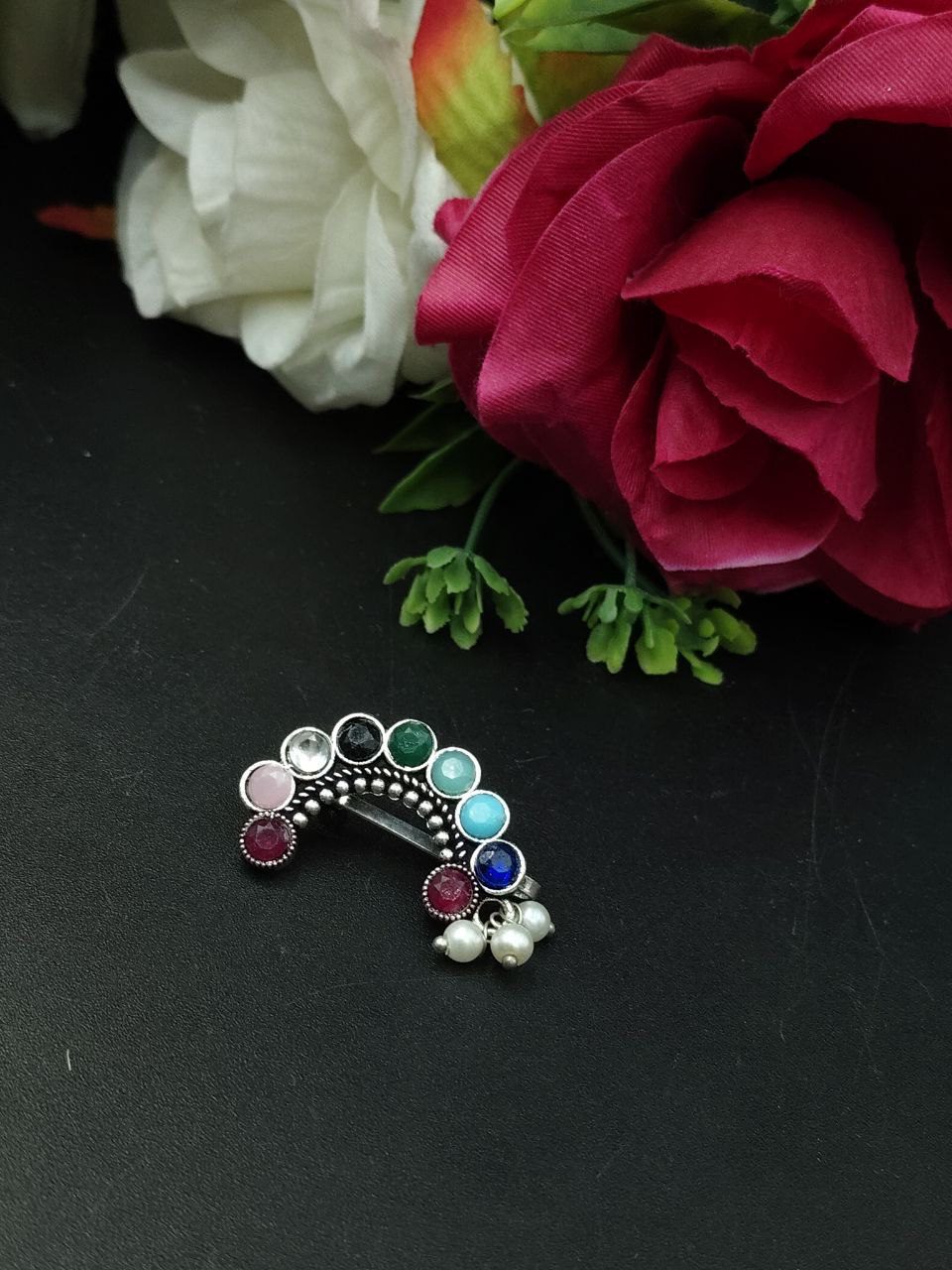 Attractive Oxidised Marathi Nosepin - Maharashtrian Nath - Image 9