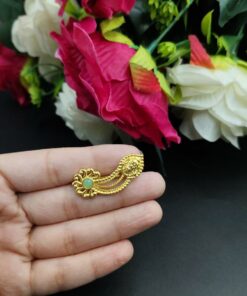 Alternative view of Marathi Style Navratri Special Golden Durga Nosepin For Girls