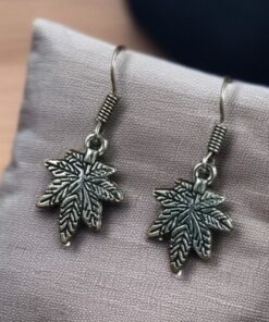 Alternative view of Adorable Silver Plated Leaf Earrings ? Casual Ethnic Hook Style Jewelry for Girls