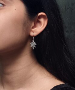Adorable Silver Plated Leaf Earrings ? Casual Ethnic Hook Style Jewelry for Girls