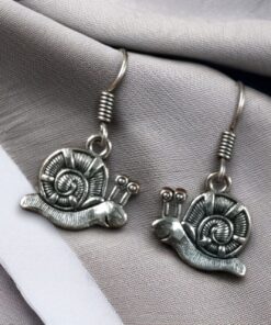 Alternative view of Unique Style Snail Hook Earrings ? Silver Plated Dangler Jewelry