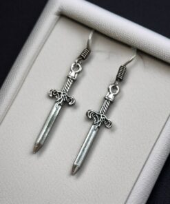 Alternative view of Elegant Sword Hook Earrings ? Best Traditional Dangler Jewelry for Women