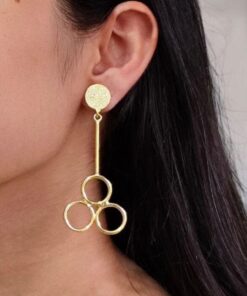 Gold Plated Dangler Earrings | Unique Ethnic Design with Western Look alike Jewelry