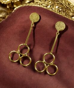 Alternative view of Gold Plated Dangler Earrings | Unique Ethnic Design with Western Look alike Jewelry