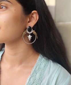 Western Look alike Two-Tone Parrot Earrings | Monalisa Stone Unique Design Ethinc Jewelry