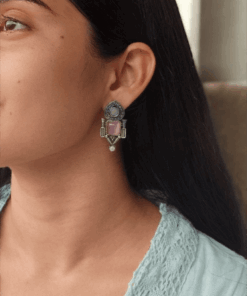 Fashionable Western Look Earrings | Unique Design Pearl & Monalisa Stone Jewelry for Women