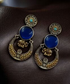Alternative view of Handmade Two-Tone Earrings | Traditional Ethnic Elephant Dangler Perfect Jewelry for Women