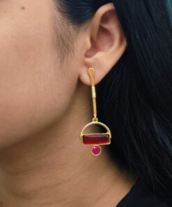 Gold Plated Brass Earrings ? A Beautiful Blend of Contemporary Style and Stone Elegance