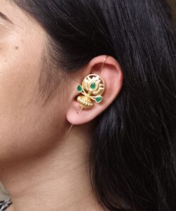 Adorable Gold Plated Lotus Design Earcuff | Casual & Traditional Wear Jewelry Gift For Her