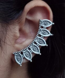 Alternative view of Affordable Silver Plated Earcuff | Daily Wear Ethnic Jewelry with Unique Design