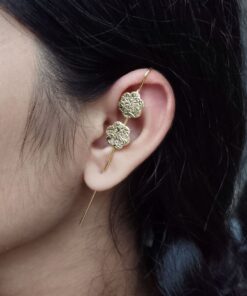 Stylish Gold Plated Floral Design Earcuff | Everyday Best Jewelry For Girls