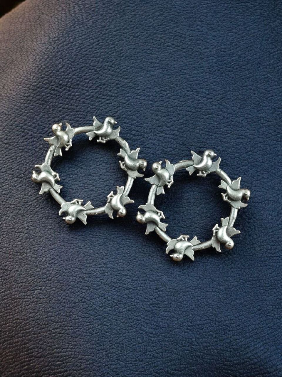 Oxidized Silver Plated Bird Stud Earrings | Ethnic Best Daily Wear Jewelry for Women - Image 2