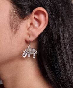 Lightweight German Silver Elephant Earrings | Perfect For Everyday Wear Dangler Hook Jewelry