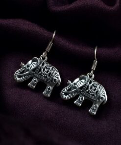 Alternative view of Lightweight German Silver Elephant Earrings | Perfect For Everyday Wear Dangler Hook Jewelry
