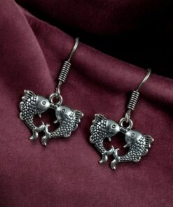 Alternative view of Handcrafted Fish Hook Earrings | German Silver Dangler for Everyday Wear