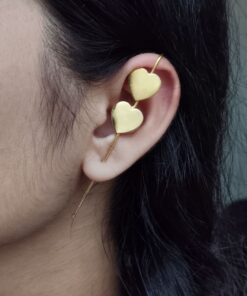 Unique Heart Earcuff | Gold Plated Ethnic & Modern Jewelry for Everyday Wear