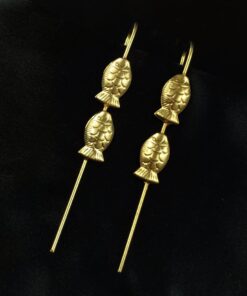 Alternative view of Elegant Fish Earcuff | Gold Plated Unique Jewelry for Ethnic and Western Outfits