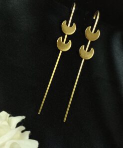 Alternative view of Beautiful Gold Plated Half Moon Earcuff | Lightweight Ethnic Daily Wear Jewelry