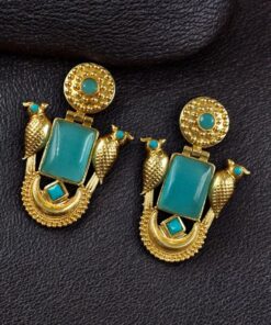 Alternative view of Best Traditional Gold Plated Bird Earrings ? Ethnic Dangler with Vintage Look Jewelry