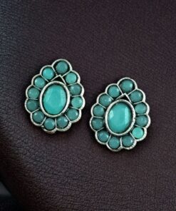 Alternative view of Silver Replica Daily Wear Stud Earrings | Stone Work Beautiful Jewelry for Girls