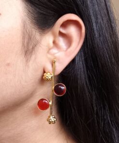 Trendy Gold Plated Flower Earrings | Stone Work Western Look Alike Unique Jewelry for Girls