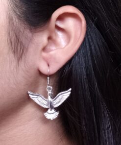 Traditional German Silver Bird Earrings | Hook Style Dangler Best Jewelry for Women