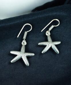 Alternative view of Ethnic Star Fish Hook Earrings | German Silver Dangler Best Jewelry