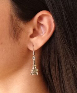 Unique Eiffel Tower Hook Earrings | German Silver Party Wear Dangler Earring