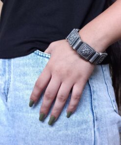 Alternative view of Oxidized Bracelet Square Design | Best Traditional Kada / Bangles For Girls