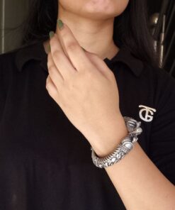 Antique Peacock Bracelet | Oxidized Openable Bangles | Traditional Kada