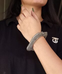 Ancient Look Floral Bracelet | Square Shape Kada / Bangle For Girls