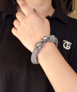 Ancient Touch Elephant Kada | Oxidised Bangles | Unique Openable Bracelet