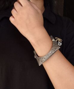 Antique Kada | Silver Replica Bangles | Best Traditional Silver Square Bracelets
