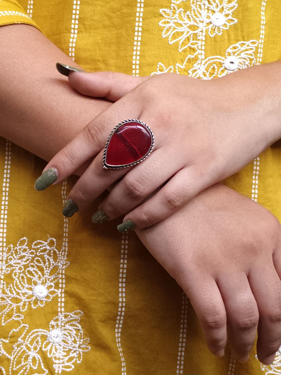 Elegant Drop Stone Necklace (Combo set) | Oxidized Ethnic Chain Beautiful Jewelry for Women - Image 4