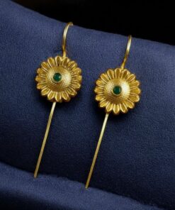 Alternative view of Western Look Gold Plated Earcuff | Beautiful Flower Design Stone Jewelry For Girls