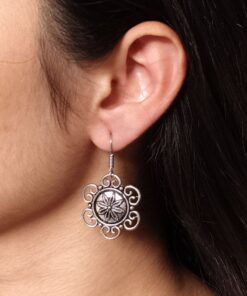Handmade German Silver Unique Dangler Earrings | Elegant Hook Style Jewelry for Women