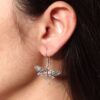 Oxidized Dragonfly Hook Earrings | German Silver Dangler Unique Jewelry for Women