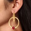 Trendy Gold Plated Circle Stud Earrings | Fashionable Western Look Perfect Jewelry For Girls
