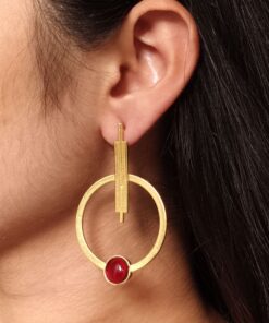 Trendy Gold Plated Circle Stud Earrings | Fashionable Western Look Perfect Jewelry For Girls