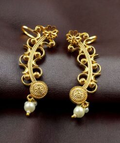 Alternative view of Handcrafted Gold Plated Floral Art Earcuff | Ethnic Statement Amazing Jewelry for Women