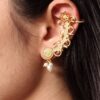 Handcrafted Gold Plated Floral Art Earcuff | Ethnic Statement Amazing Jewelry for Women