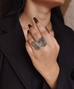 Butterfly Ring | Oxidised Silver Look Like Jewelry Accessrious | Perfect Adjustable Rings