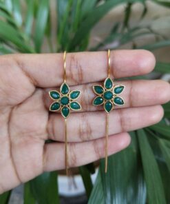 Alternative view of Designer Gold Plated Flower Earcuff | Elegant Stone Work for Daily Wear Perfect Jewelry For Girls