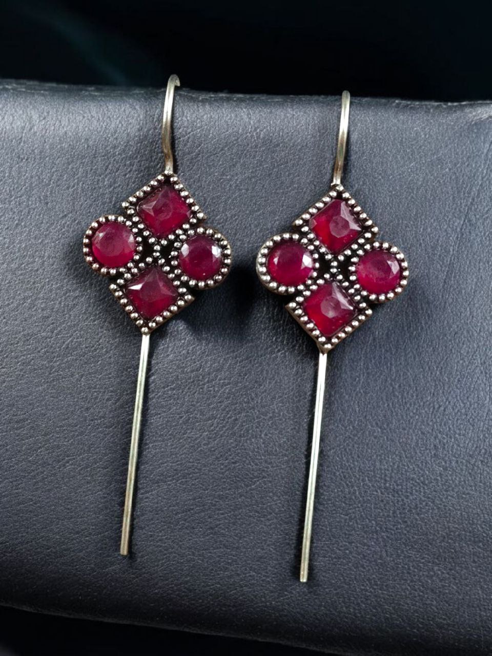 Traditional Stone Earcuff | Oxidized Silver Plated Ethnic Jewelry Best Gift For Her - Image 10