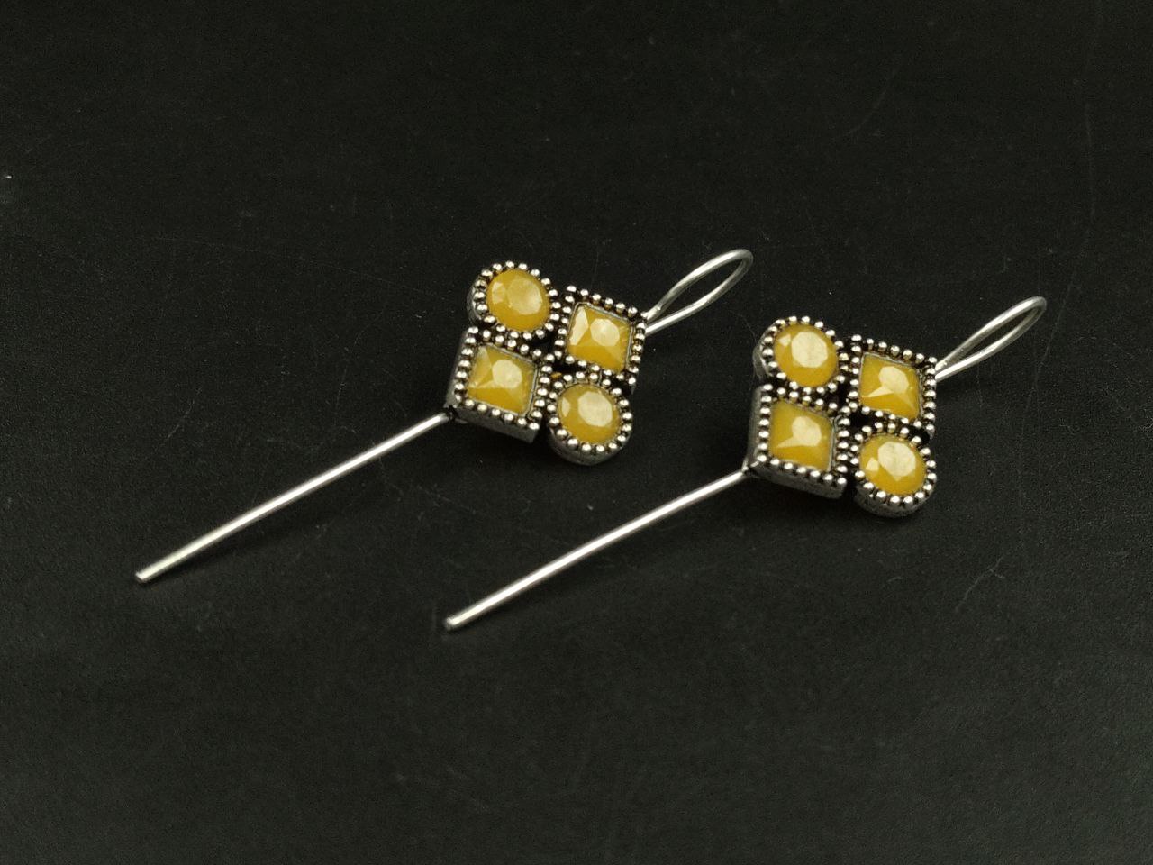 Traditional Stone Earcuff | Oxidized Silver Plated Ethnic Jewelry Best Gift For Her - Image 6