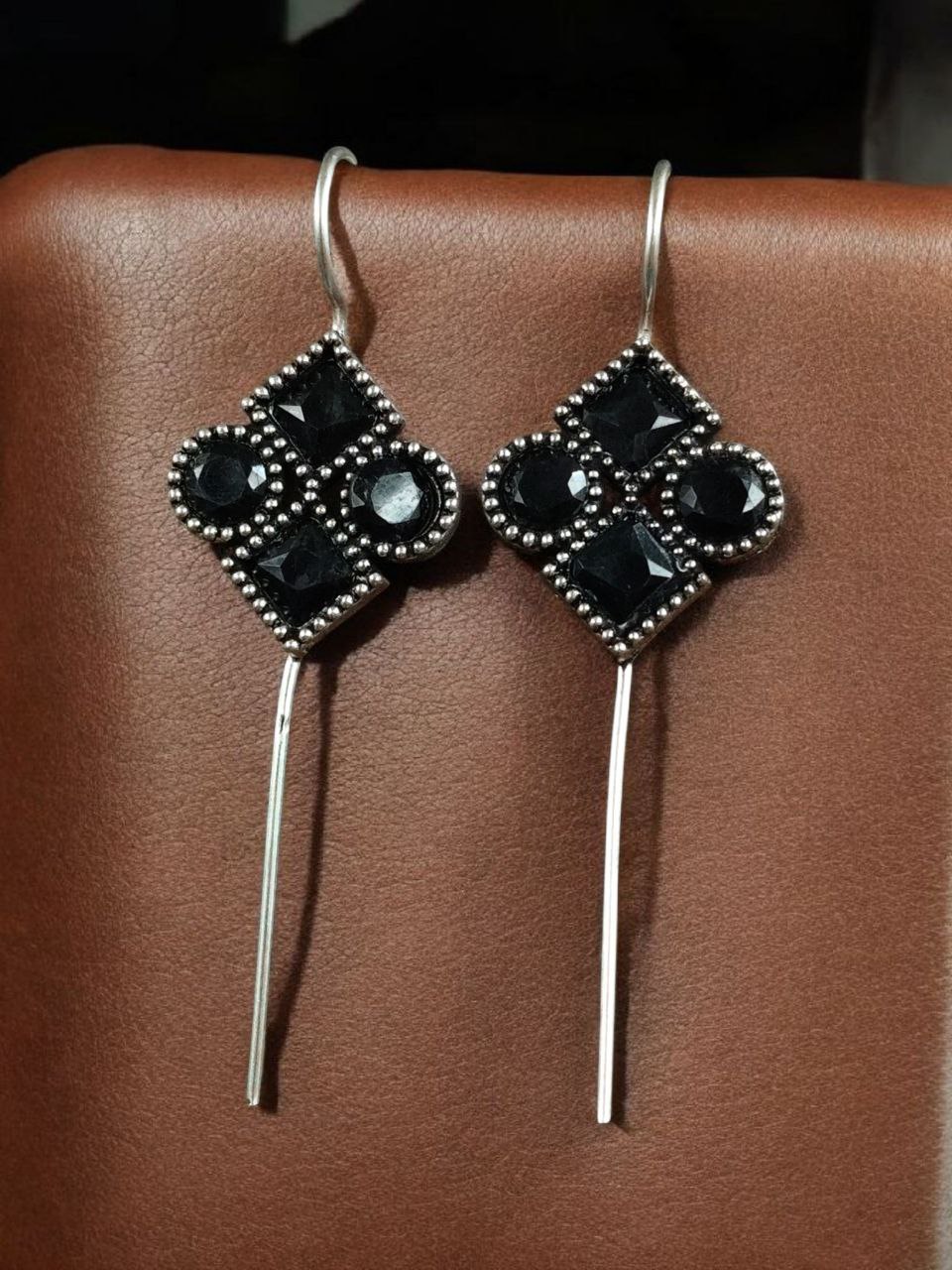 Traditional Stone Earcuff | Oxidized Silver Plated Ethnic Jewelry Best Gift For Her - Image 5